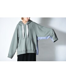 my beautiful landlet | My Beautiful Landlet ストライプ切替カットオフフーディー(スウェット)