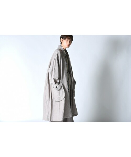 VOAAOV（ヴォアーブ）の「VOAAOV リネンレーヨンビッグコート（その他アウター・レディース・ブラック/ホワイト/ベージュ・1）」の3枚目の写真
