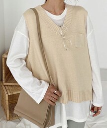 DHOLIC | ポケットVネックベスト(ベスト)