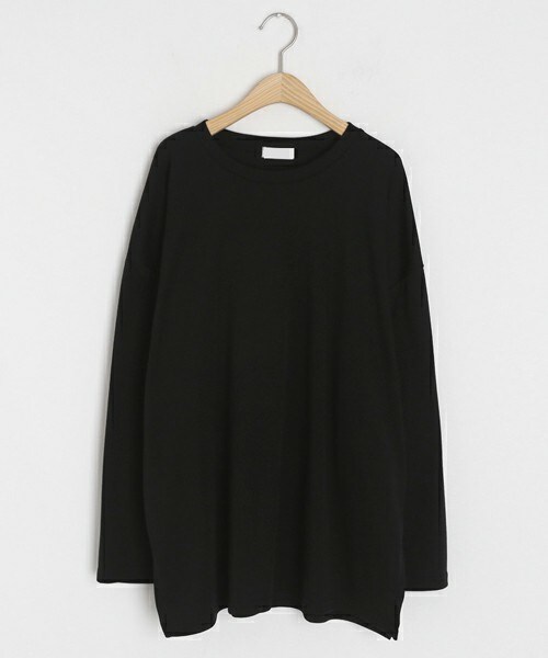 DHOLIC（ディーホリック）の「スリットルーズTシャツ（Tシャツ/カットソー・レディース・ホワイト/ベージュ/グリーン/ブラック/オレンジ・FREE）」の2枚目の写真