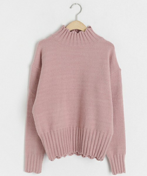 DHOLIC（ディーホリック）の「スカラップハイネックニット（ニット/セーター・レディース・グリーン/ホワイト/ピンク/ブルー/ベージュ/ブラウン・FREE）」の6枚目の写真