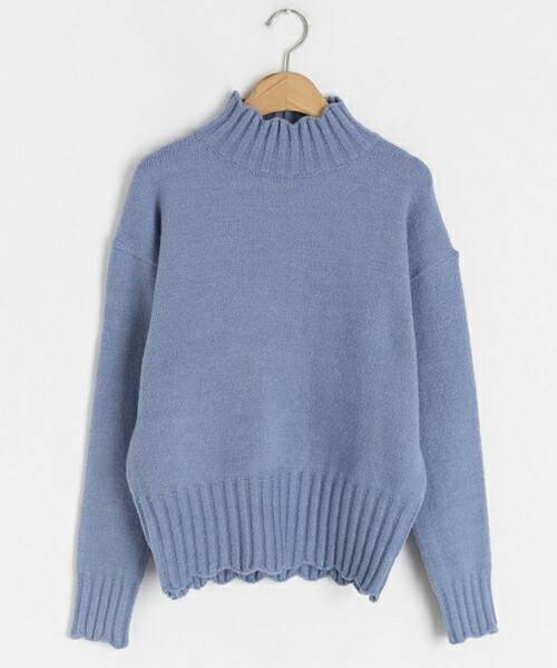 DHOLIC（ディーホリック）の「スカラップハイネックニット（ニット/セーター・レディース・グリーン/ホワイト/ピンク/ブルー/ベージュ/ブラウン・FREE）」の5枚目の写真