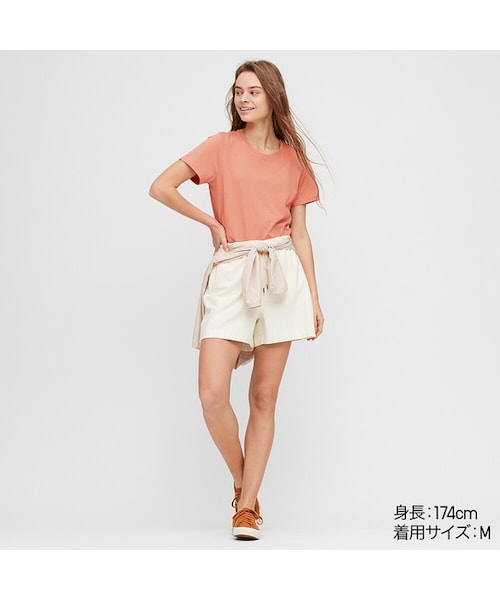 UNIQLO（ユニクロ）の「スーピマコットンクルーネックT（半袖）（Tシャツ/カットソー・レディース・LIGHT GREEN 50/GREEN 55/RED 13/BLACK 09/BEIGE 31/NAVY 69/WHITE 00/LIGHT ORANGE 21/YELLOW 44/NATURAL 30・M/3XL/S/XS/XXL/L/XL）」の10枚目の写真