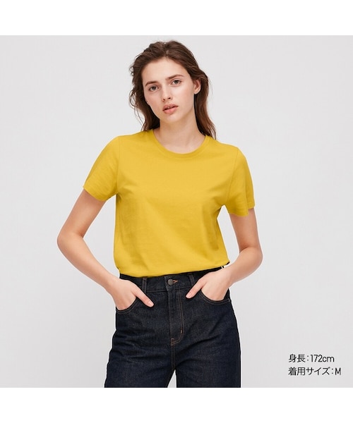 UNIQLO（ユニクロ）の「スーピマコットンクルーネックT（半袖）（Tシャツ/カットソー・レディース・LIGHT GREEN 50/GREEN 55/RED 13/BLACK 09/BEIGE 31/NAVY 69/WHITE 00/LIGHT ORANGE 21/YELLOW 44/NATURAL 30・M/3XL/S/XS/XXL/L/XL）」の8枚目の写真