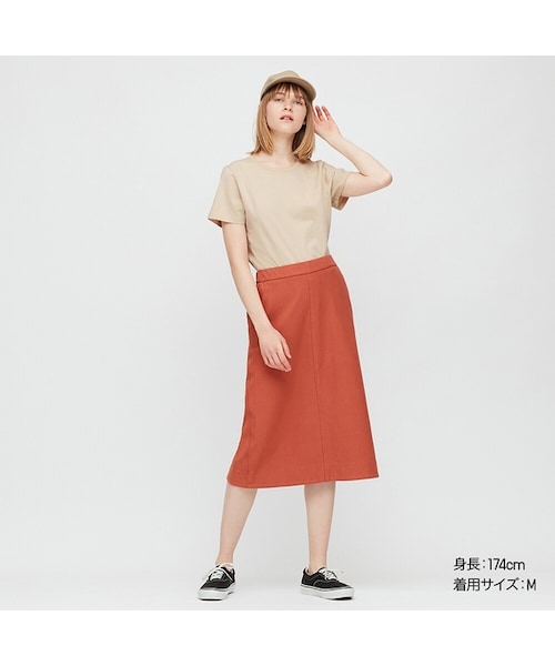 UNIQLO（ユニクロ）の「スーピマコットンクルーネックT（半袖）（Tシャツ/カットソー・レディース・LIGHT GREEN 50/GREEN 55/RED 13/BLACK 09/BEIGE 31/NAVY 69/WHITE 00/LIGHT ORANGE 21/YELLOW 44/NATURAL 30・M/3XL/S/XS/XXL/L/XL）」の5枚目の写真