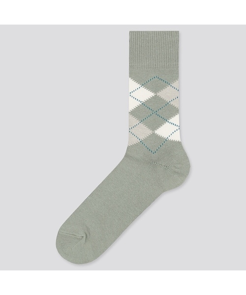 UNIQLO（ユニクロ）の「アーガイルソックス（ソックス/靴下・メンズ・BLUE 68/BLACK 09/WHITE 00/GREEN 53/GRAY 04・25-27/27-29）」の5枚目の写真