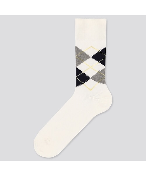 UNIQLO（ユニクロ）の「アーガイルソックス（ソックス/靴下・メンズ・BLUE 68/BLACK 09/WHITE 00/GREEN 53/GRAY 04・25-27/27-29）」の2枚目の写真