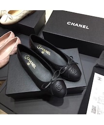 【清楚な白☆クラシック☆上品】CHANEL★バレエシューズ 足元大人上品】CHANEL☆バレエシューズ☆オケージョンに最適