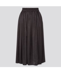 UNIQLO | ドレープギャザーロングスカート（丈短め76～80cm）(スカート)