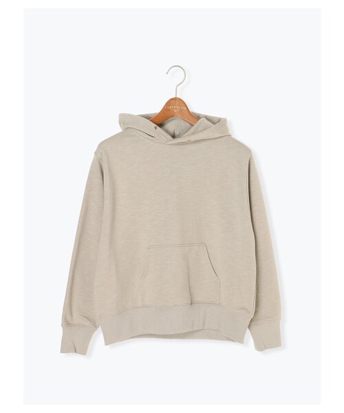 Lugnoncure（ルノンキュール）の「スラブ裏起毛フーディー LS（トップス・オフホワイト/ブラック/ベージュ/カーキ・F）」の11枚目の写真
