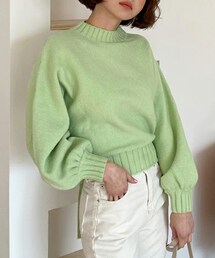 DHOLIC | リボンパフスリーブニット(ニット/セーター)