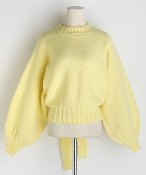 DHOLIC（ディーホリック）の「リボンパフスリーブニット（ニット/セーター・レディース・グリーン/ホワイト/イエロー/ピンク・FREE）」の3枚目の写真