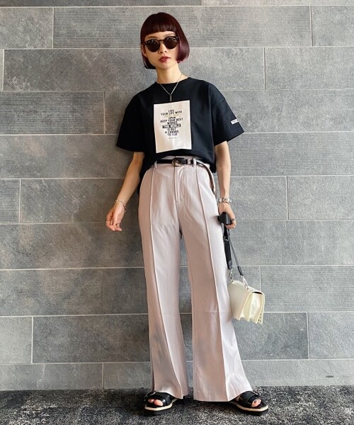 PAGEBOY（ページボーイ）の「ピンタックフレアスリットパンツ（パンツ・レディース・ブラック/グレージュ/ピンク/パープル・S/M）」の10枚目の写真