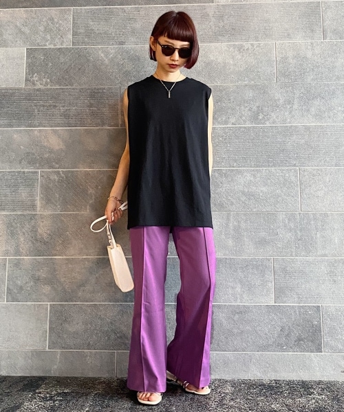 PAGEBOY（ページボーイ）の「ピンタックフレアスリットパンツ（パンツ・レディース・ブラック/グレージュ/ピンク/パープル・S/M）」の11枚目の写真