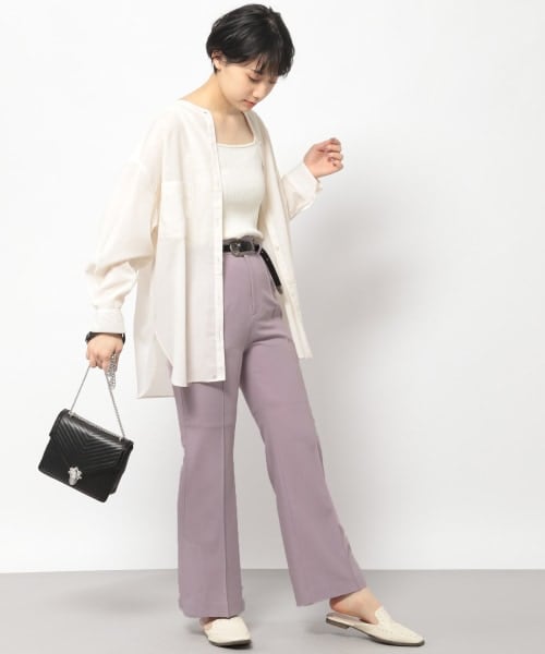 PAGEBOY（ページボーイ）の「ピンタックフレアスリットパンツ（パンツ・レディース・ブラック/グレージュ/ピンク/パープル・S/M）」の14枚目の写真