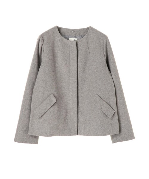 earth music&ecology（アースミュージックアンドエコロジー）の「・ファーティペット付ショートコート（ジャケット/アウター・杢グレー・S/M/L）」の8枚目の写真