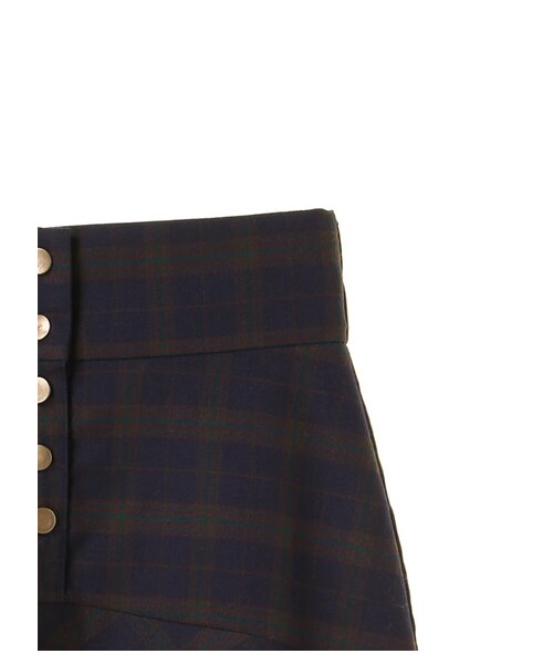 earth music&ecology(アースミュージックアンドエコロジー)の「ラッフルミニチェックスカート(スカート・ベージュ/ネイビー・S/M)」の12枚目の写真