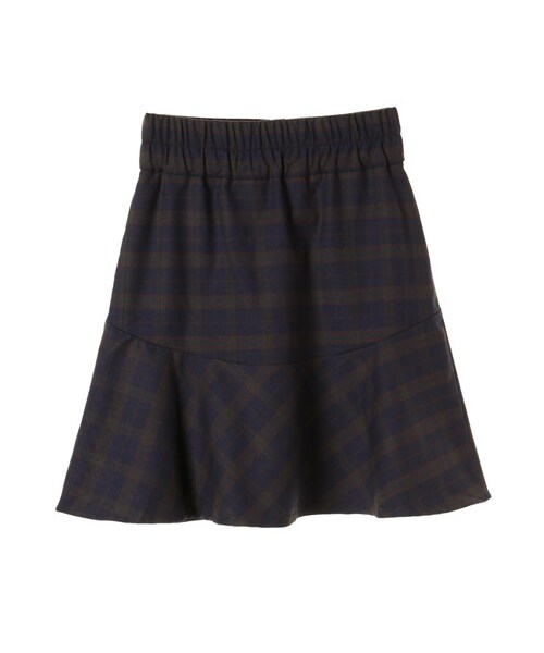 earth music&ecology(アースミュージックアンドエコロジー)の「ラッフルミニチェックスカート(スカート・ベージュ/ネイビー・S/M)」の10枚目の写真
