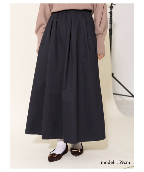 earth music&ecology（アースミュージックアンドエコロジー）の「・ソフトツイルボリュームスカート（スカート・ベージュ/カーキ/ネイビー・F）」の4枚目の写真