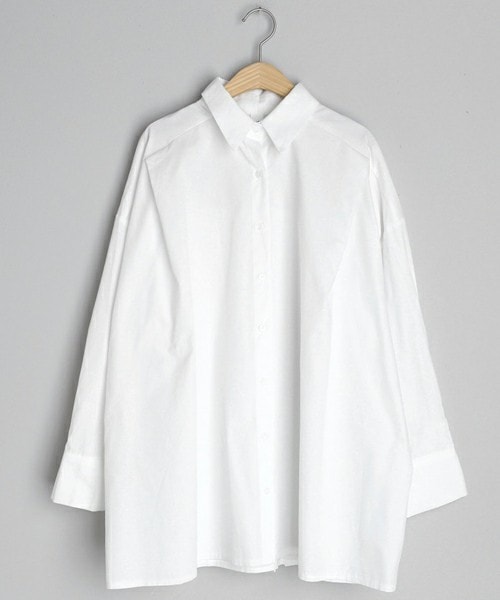 DHOLIC（ディーホリック）の「バックプリーツシャツブラウス（シャツ/ブラウス・レディース・ベージュ/ホワイト・FREE）」の2枚目の写真