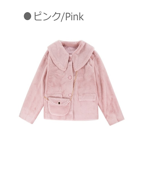 Bobon21（ボボンニジュウイチ）の「エコファーショート丈コート-全２色-（ダウンジャケット/コート・レディース・ホワイト/ピンク・Free）」の2枚目の写真