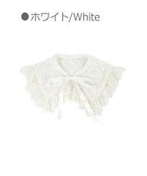 Bobon21 | 花刺しゅう入りシフォンつけ襟-全１色-(付け襟)