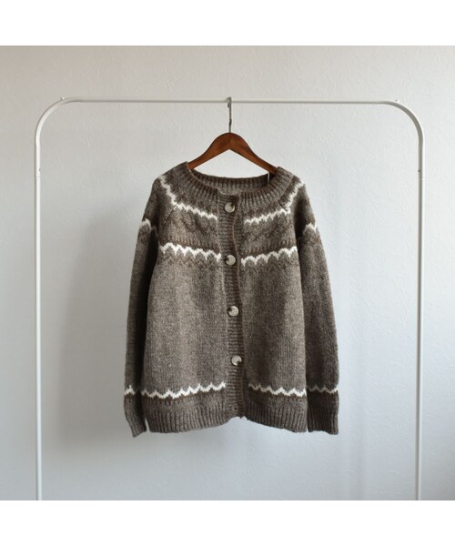 Lavish Gate（ラヴィッシュゲート）の「knit-02083　ウール混 ノルディック ニット カーディガン　モカ（ニット/セーター・レディース・その他）」の9枚目の写真