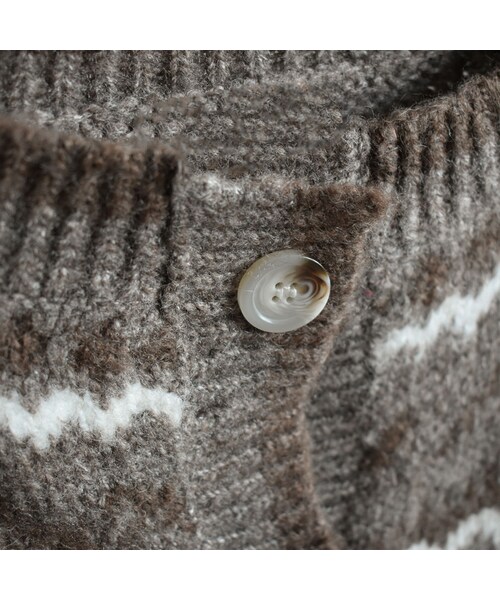 Lavish Gate（ラヴィッシュゲート）の「knit-02083　ウール混 ノルディック ニット カーディガン　モカ（ニット/セーター・レディース・その他）」の12枚目の写真