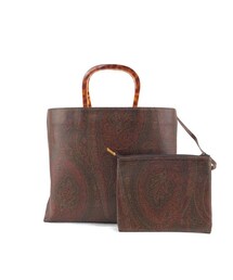 【希少 美品】ETRO ベッコウハンドル アクセサリーポーチEロゴ ペイズリー 希少 美品】ETRO ベッコウハンドル アクセサリーポーチEロゴ