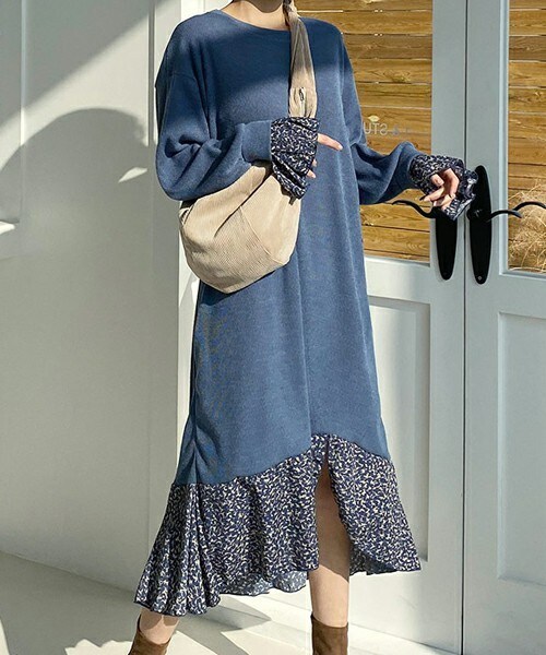 DHOLIC（ディーホリック）の「パターンヘムワンピース（ワンピース・レディース・イエロー/ブルー/ブラック・FREE）」の3枚目の写真