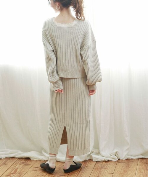 Crisp（クリスプ）の「レースリブタンク[c1ak2640]（タンクトップ・レディース・ベージュ/ブラウン/グレー/アイボリー・FREE）」の5枚目の写真