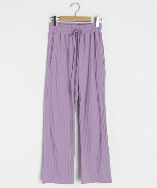 DHOLIC（ディーホリック）の「ドロストリブパンツ（その他パンツ・レディース・ホワイト/パープル/ブラック/グレー・FREE）」の4枚目の写真