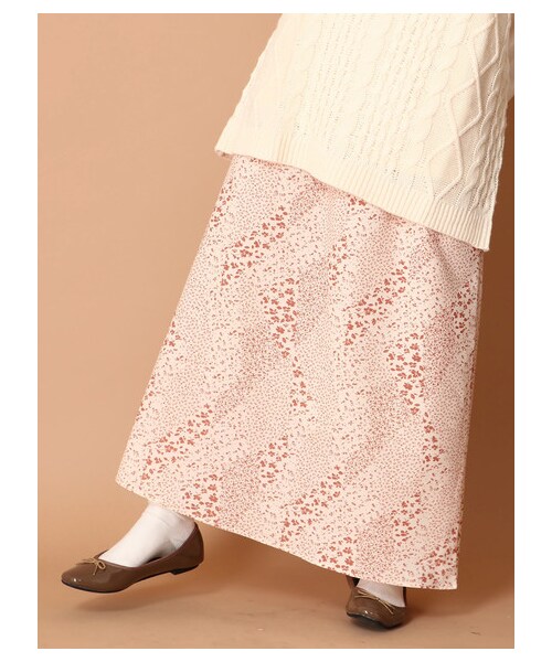 E hyphen world gallery(イーハイフンワールドギャラリー)の「【先行予約】花柄ジョーゼットスカート(スカート・オフホワイト/レッド/ライトグリーン・F)」の5枚目の写真