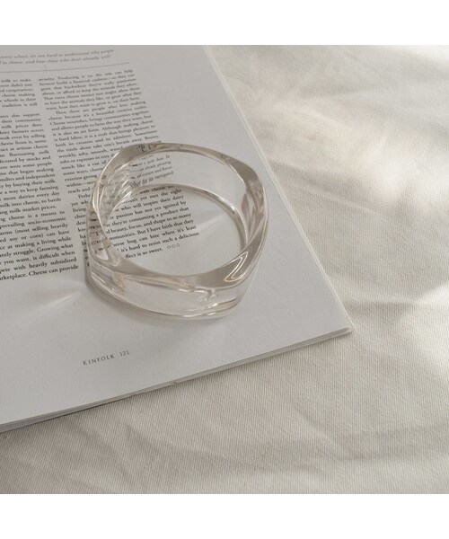 Lavish Gate（ラヴィッシュゲート）の「nh-brace2-02119　アクリルプレーンバングル　クリア　アイボリー　ブラウン（バングル/リストバンド・レディース・その他）」の8枚目の写真