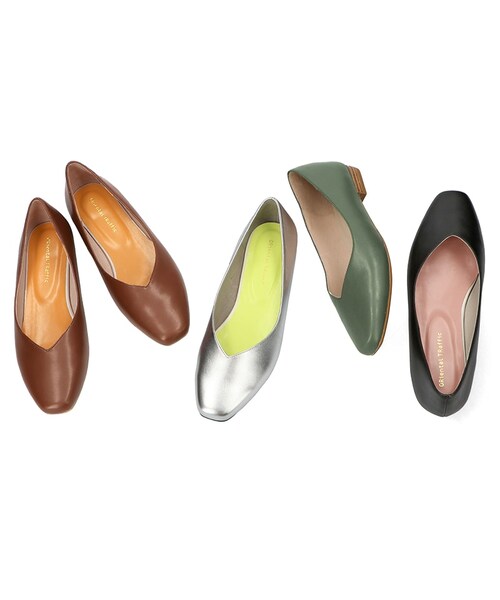 ORiental TRaffic（オリエンタルトラフィック）の「Vカットフラットパンプス（シューズ・レディース・ブラック/ブラウン/グリーン/シルバー・33/34/35/36/37/38/39/40/41/42/43）」の12枚目の写真