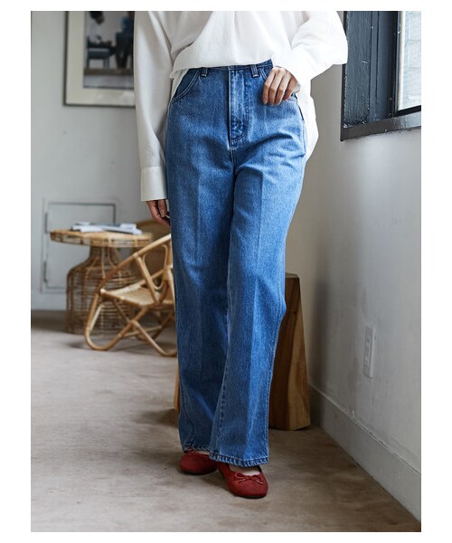 E hyphen world gallery（イーハイフンワールドギャラリー）の「WRANGLER フレアデニム（パンツ・ライトインディゴ/ミディアムインディゴ・S/M）」の9枚目の写真