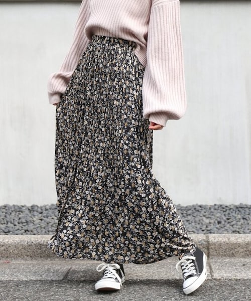 【定価 6,490 円】☆新品☆レイカズンベルト付き花柄スカート 7枚セット トッコクローゼット tocco closet ウエスト切替パイピング花柄スカート