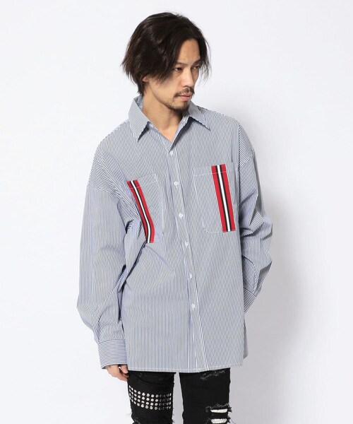 FR(13)NDS(フレンズ)の「FR(13)NDS /フレンズ/ライン切り替えシャツ(トップス・メンズ・WHITE/BLUE・F)」の1枚目の写真