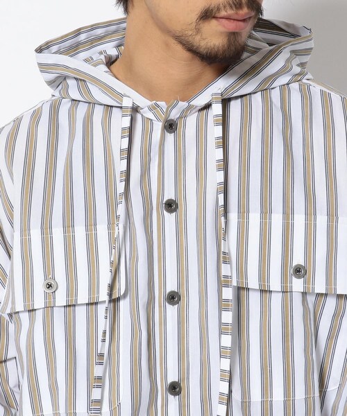 FR(13)NDS（フレンズ）の「FR(13)NDS /フレンズ/フードシャツ（トップス・メンズ・BEIGE/BLUE・F）」の4枚目の写真