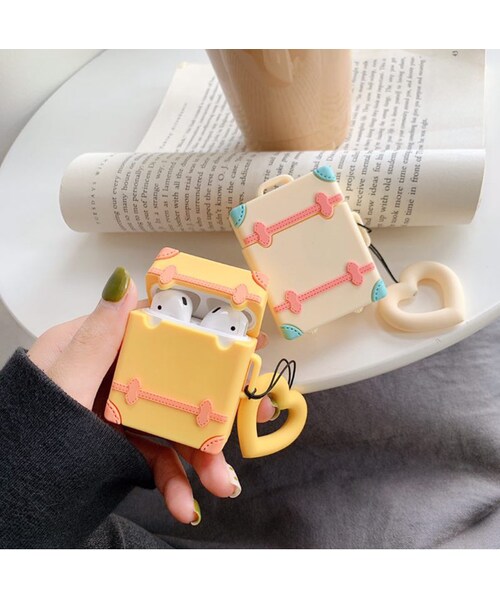 URGARMEE シリコン 保護ケース AirPodsPro ピーチイエロー