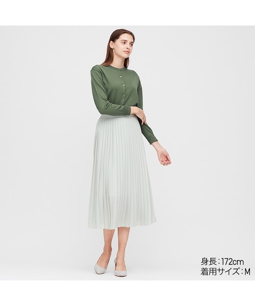 UNIQLO（ユニクロ）の「UVカットスーピマコットンクルーネックカーディガン（長袖）（カーディガン/ボレロ・レディース・GRAY 03/LIGHT GREEN 50/BLACK 09/NATURAL 30/NAVY 69/YELLOW 42/GREEN 55/OFF WHITE 01/PINK 12/RED 13・XL/S/M/XS/L/3XL/XXL）」の6枚目の写真