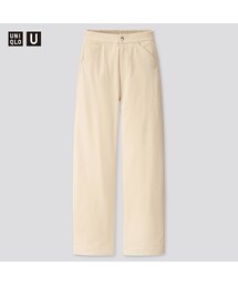 UNIQLO | ワイドフィットカーブツイルジャージーパンツ（丈長め76cm）(その他パンツ)