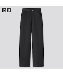 UNIQLO | ワイドフィットカーブツイルジャージーパンツ（丈長め76cm）(その他パンツ)