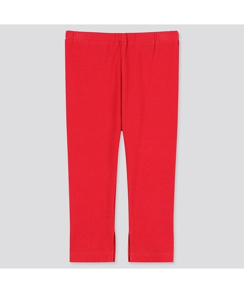 UNIQLO（ユニクロ）の「レギンス（リブスリット・9分丈）（その他ベビー用品・キッズ・NATURAL 30/RED 13/BLACK 09・70/110/80/90/100）」の3枚目の写真