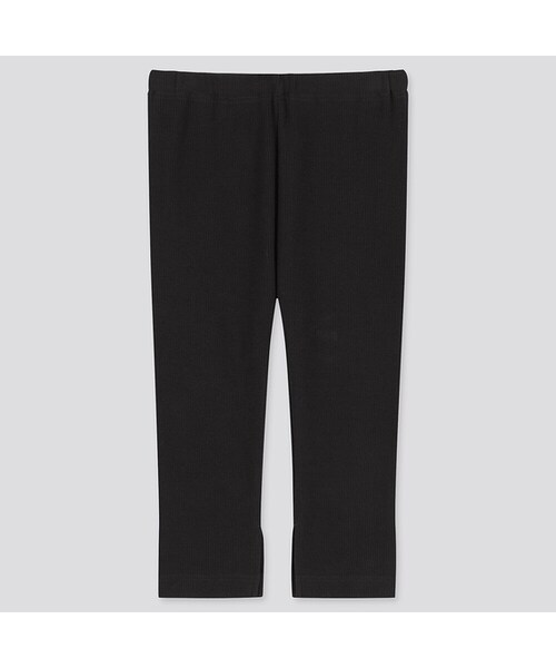 UNIQLO（ユニクロ）の「レギンス（リブスリット・9分丈）（その他ベビー用品・キッズ・NATURAL 30/RED 13/BLACK 09・70/110/80/90/100）」の2枚目の写真
