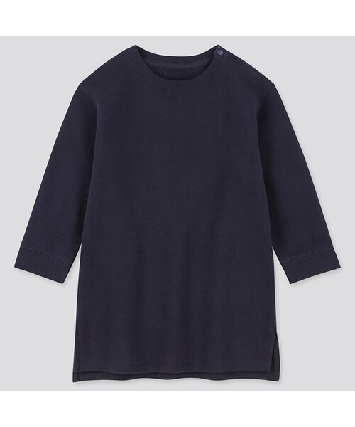 UNIQLO（ユニクロ）の「スウェットワンピース（長袖）（その他トップス・キッズ・PINK 12/NAVY 69/NATURAL 30/GRAY 03・100/80/90）」の4枚目の写真