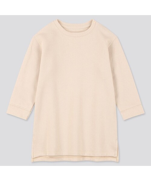 UNIQLO（ユニクロ）の「スウェットワンピース（長袖）（その他トップス・キッズ・PINK 12/NAVY 69/NATURAL 30/GRAY 03・100/80/90）」の3枚目の写真