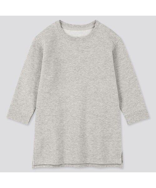 UNIQLO（ユニクロ）の「スウェットワンピース（長袖）（その他トップス・キッズ・PINK 12/NAVY 69/NATURAL 30/GRAY 03・100/80/90）」の2枚目の写真