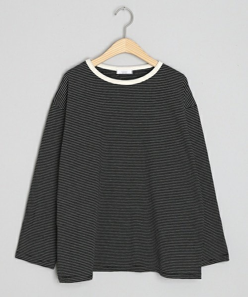 DHOLIC（ディーホリック）の「ボーダーTシャツ（Tシャツ/カットソー・レディース・ベージュ/ホワイト/ブルー/ブラック・FREE）」の3枚目の写真