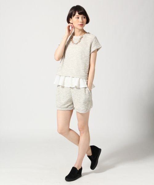 LEPSIM（レプシィム）の「ショートパンツセットアップ（パンツ・レディース・ナチュラル/イエロー/ネイビー・Ｍ/Ｌ）」の6枚目の写真